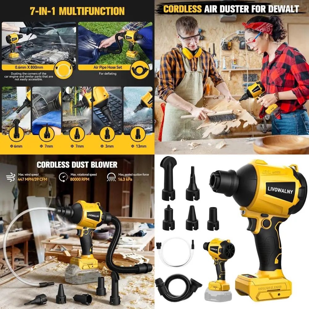 

Аккумуляторная ручная воздуходувка для уборки пиломатериалов со скоростью 447 миль/ч для гаражей и мастерских (батарея в комплект не входит)