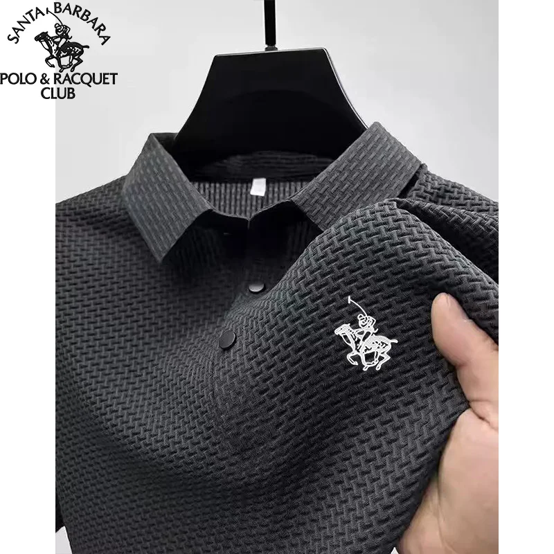 SANTA BARBARA POLO&RACQUET CLUB Ropa de marca, novedad de verano, camiseta de manga corta para hombre, POLO fresco y transpirab