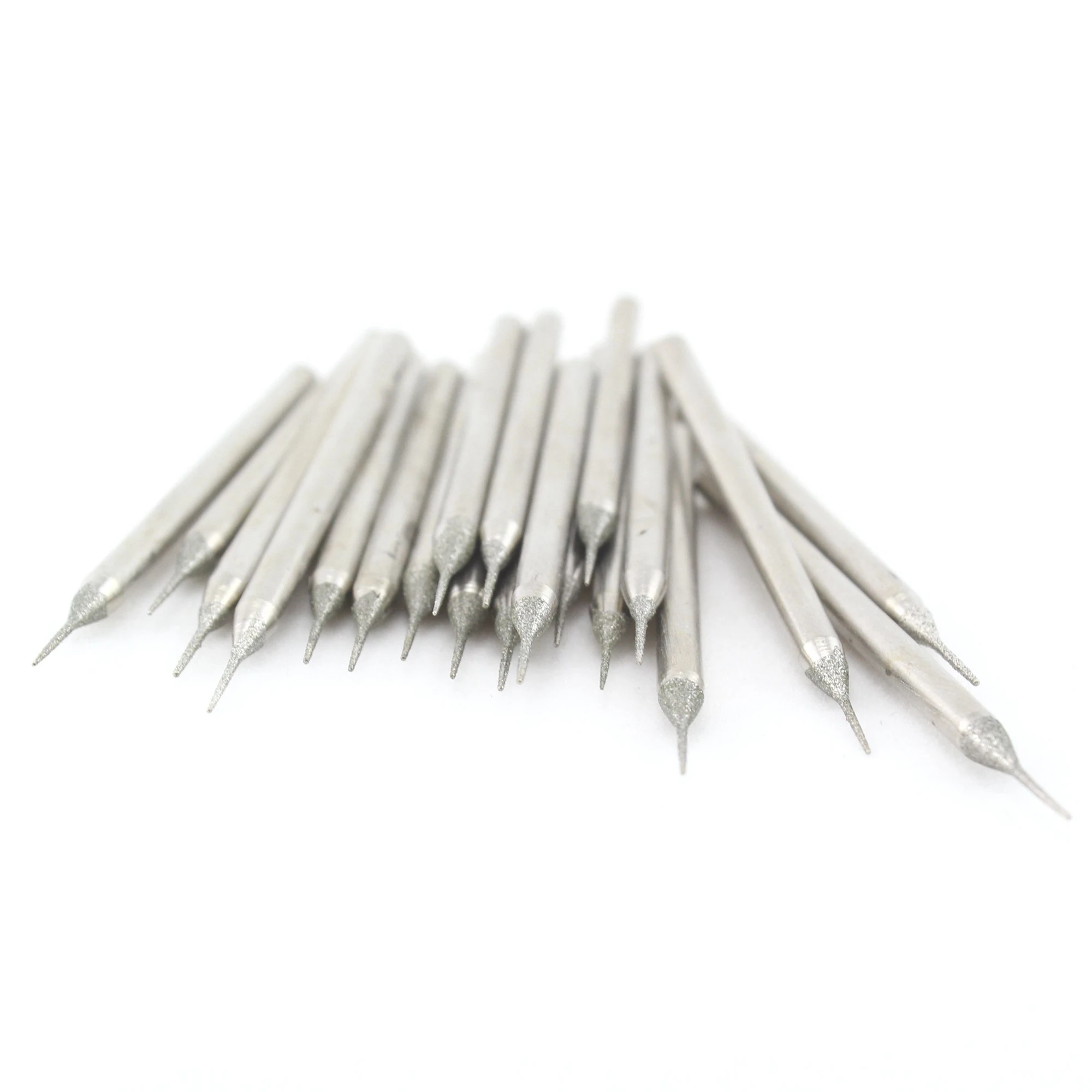 30 pezzi set di punte diamantate per molatura, gambo da 2,35 mm, punta conica, testa da 0,5 mm, strumento lapidario per gioielli, intaglio di pietra di vetro