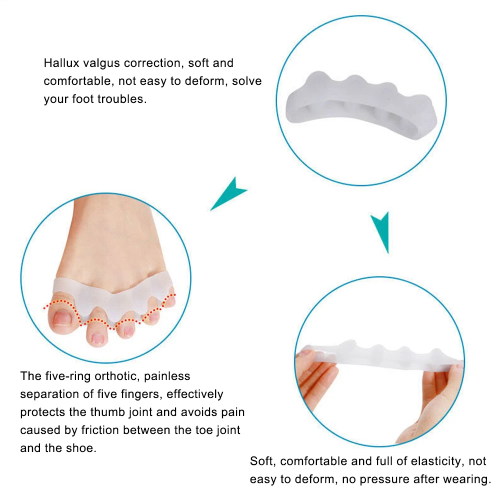 Corrector de pulgar de Gel de silicona, separador de juanetes, Protector de Hallux Valgus, alisador de dedos, ajustador, herramientas para el