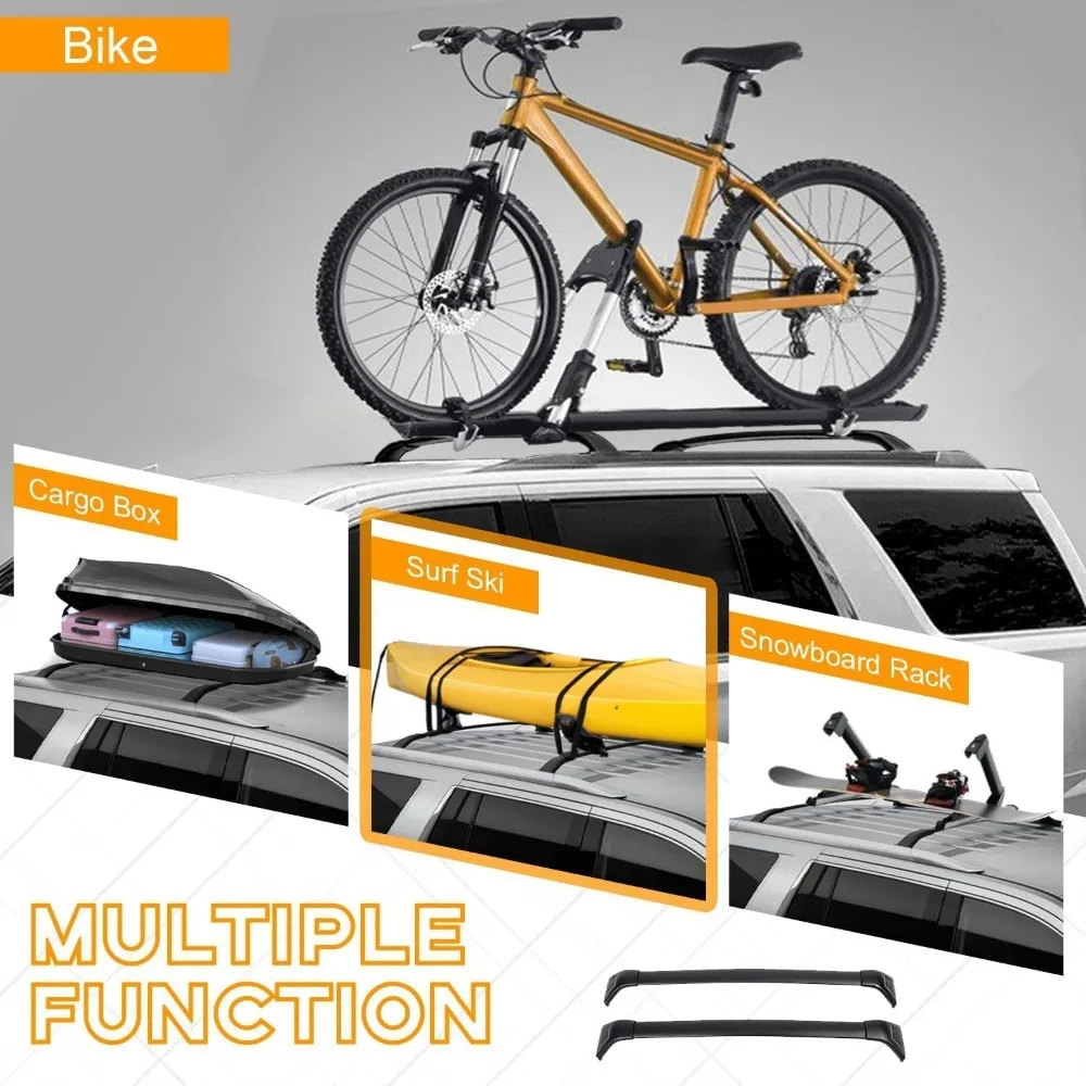 Palang Atap Universal untuk Mazda CX-5 (2017-2025) - Kapasitas 165lbs, Aluminium, Hitam