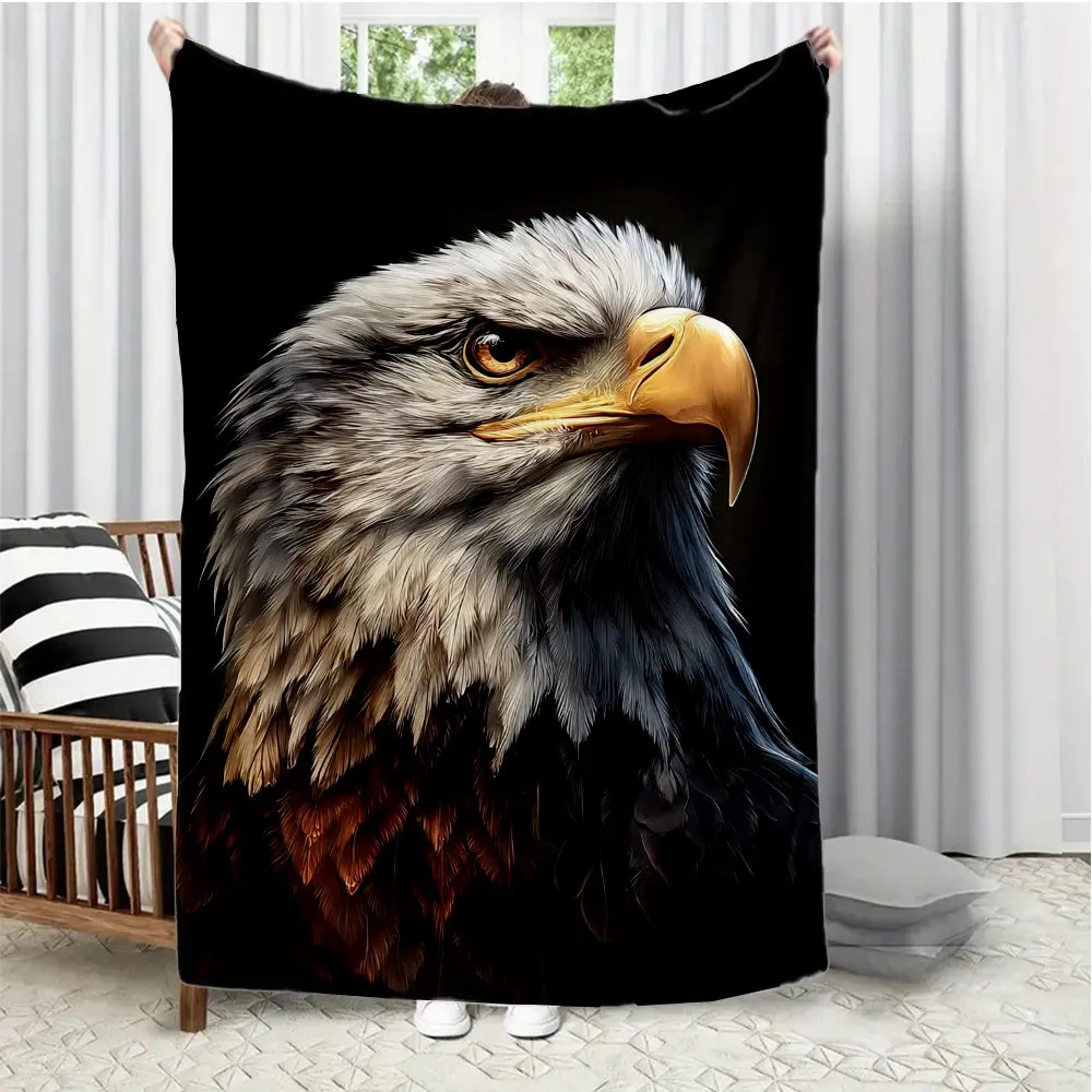 Bald Eagle Claw Design Flannel printed blanket suitable for all seasons suitable for living room office sofa and travel