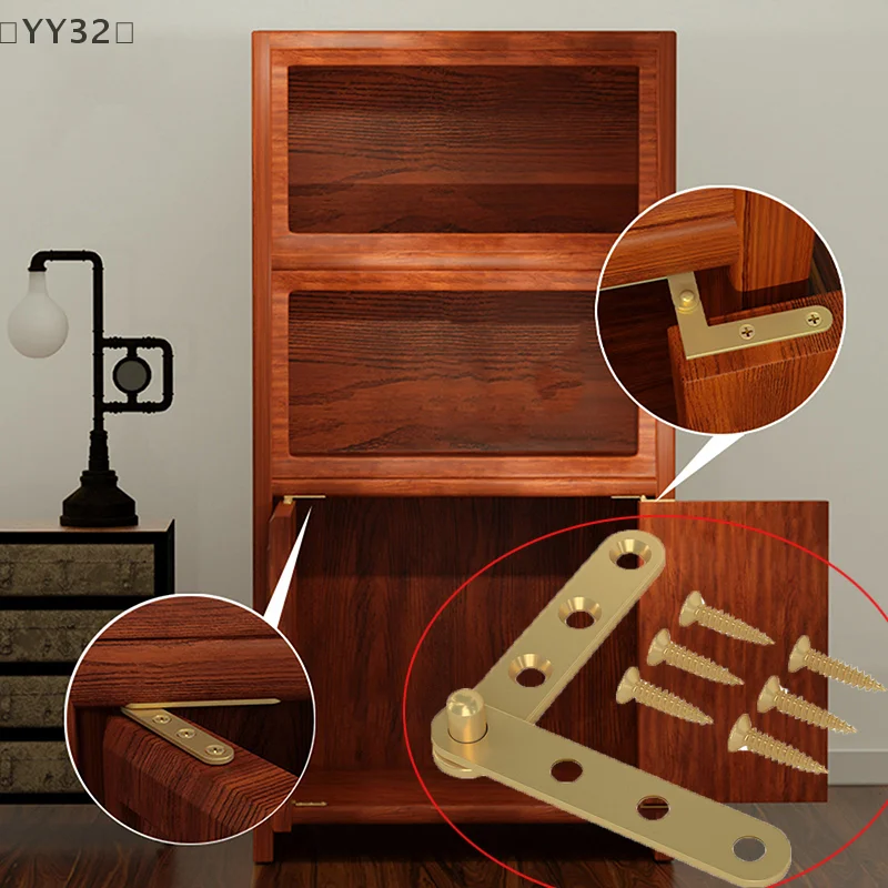 〔YY32〕1 Pair Copper Hinges With Up And Down Hinges Furniture Hinge Tone Rotary Hidden Hardware Fastener Folding Doors