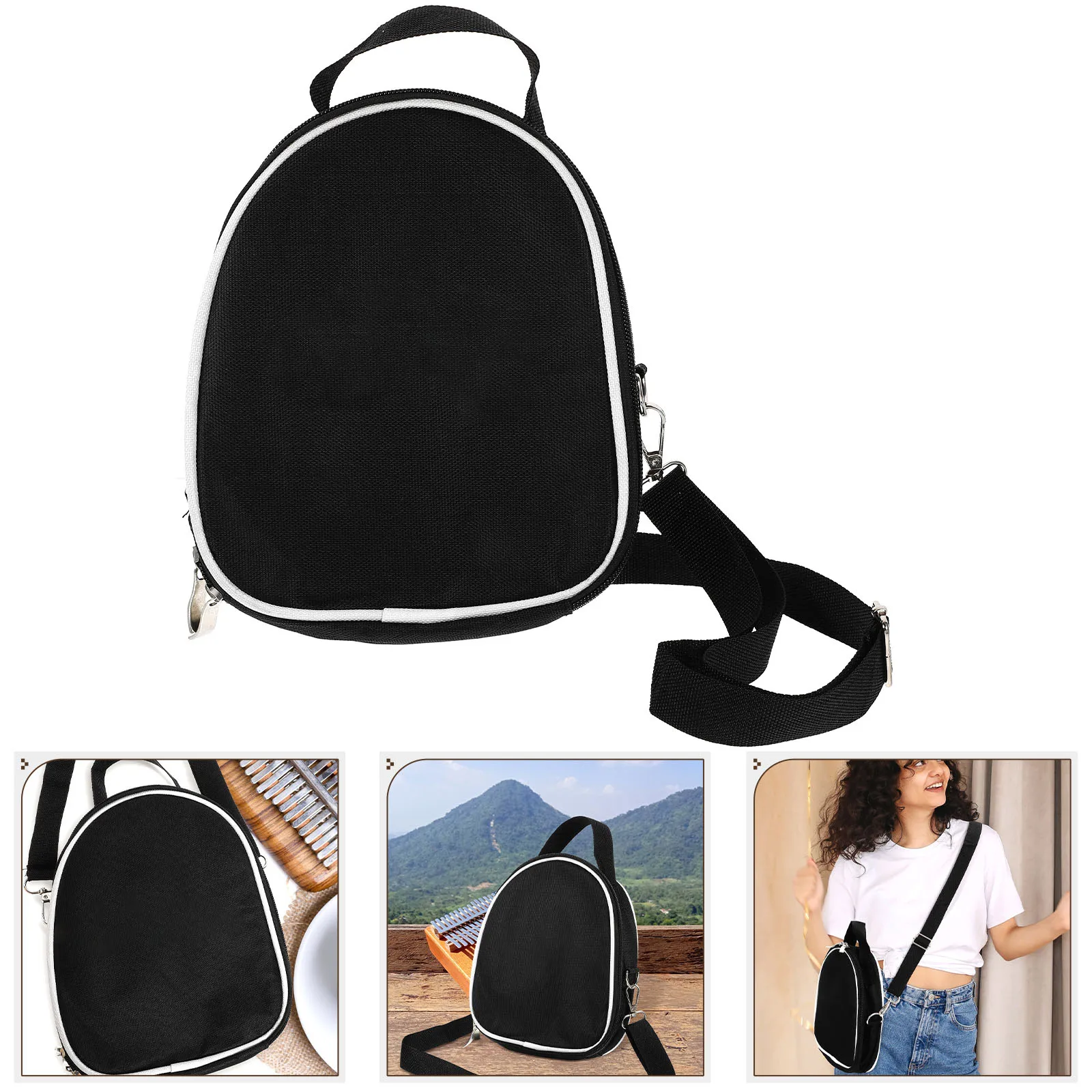 

Premium Oxford Cloth Guitar Bag With Strap Portable Small Case Storage Pouch For Piano Kalimba Accessories 1pc Black