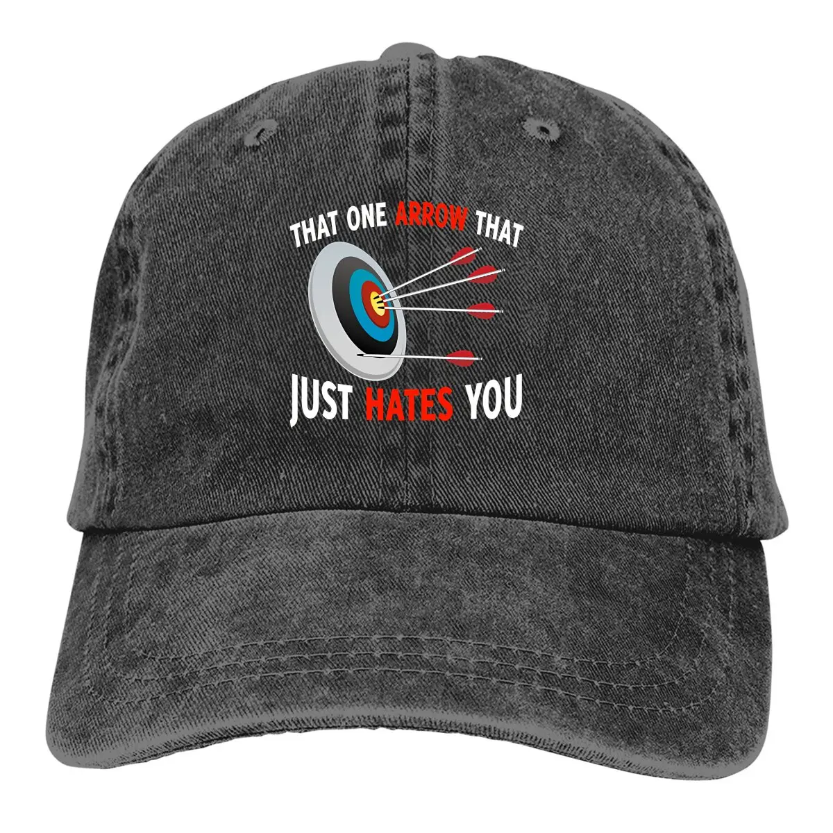 

Washed Men's Baseball Cap The One Arrow That Just Hate You Trucker Snapback Cowboy Caps Dad Hat Archery Golf Hats