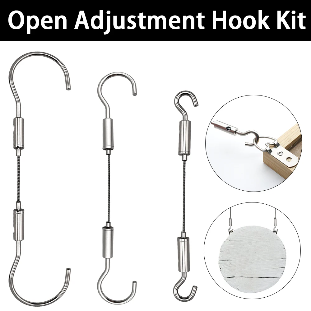 

J-shaped Spring Hook Large Caliber Adjustable Steel Wire Rope Hook Used For Picture Steel Wire Rope Suspension Sling Accessorie