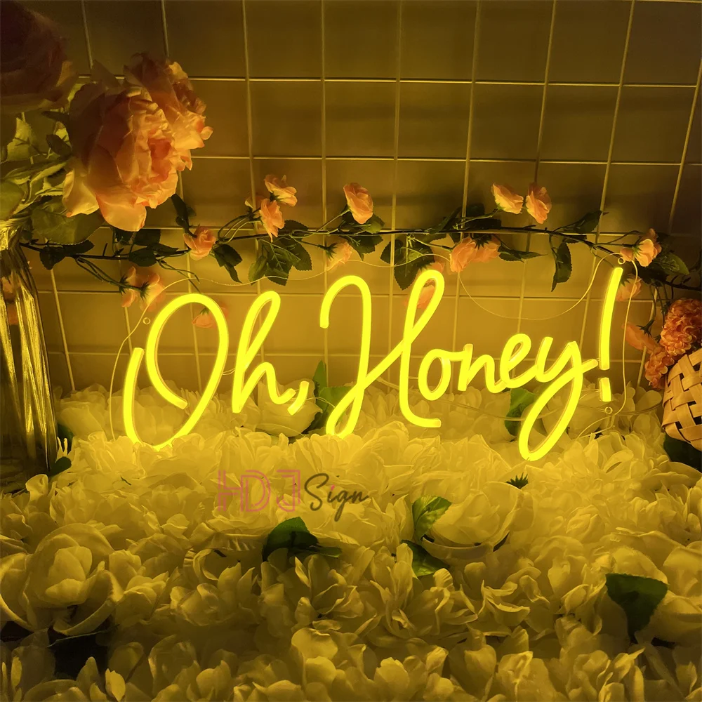 111 أوه العسل النيون وحدة إضاءة LED جداريّة غرفة نوم الزفاف الديكور أضواء النيون عكس الضوء USB غرفة المنزل ديكور حفلات الزواج علامات الهدايا