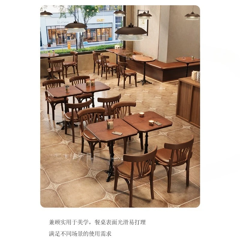 Retro cafe table and chair combination Solid wood table and chair combination
