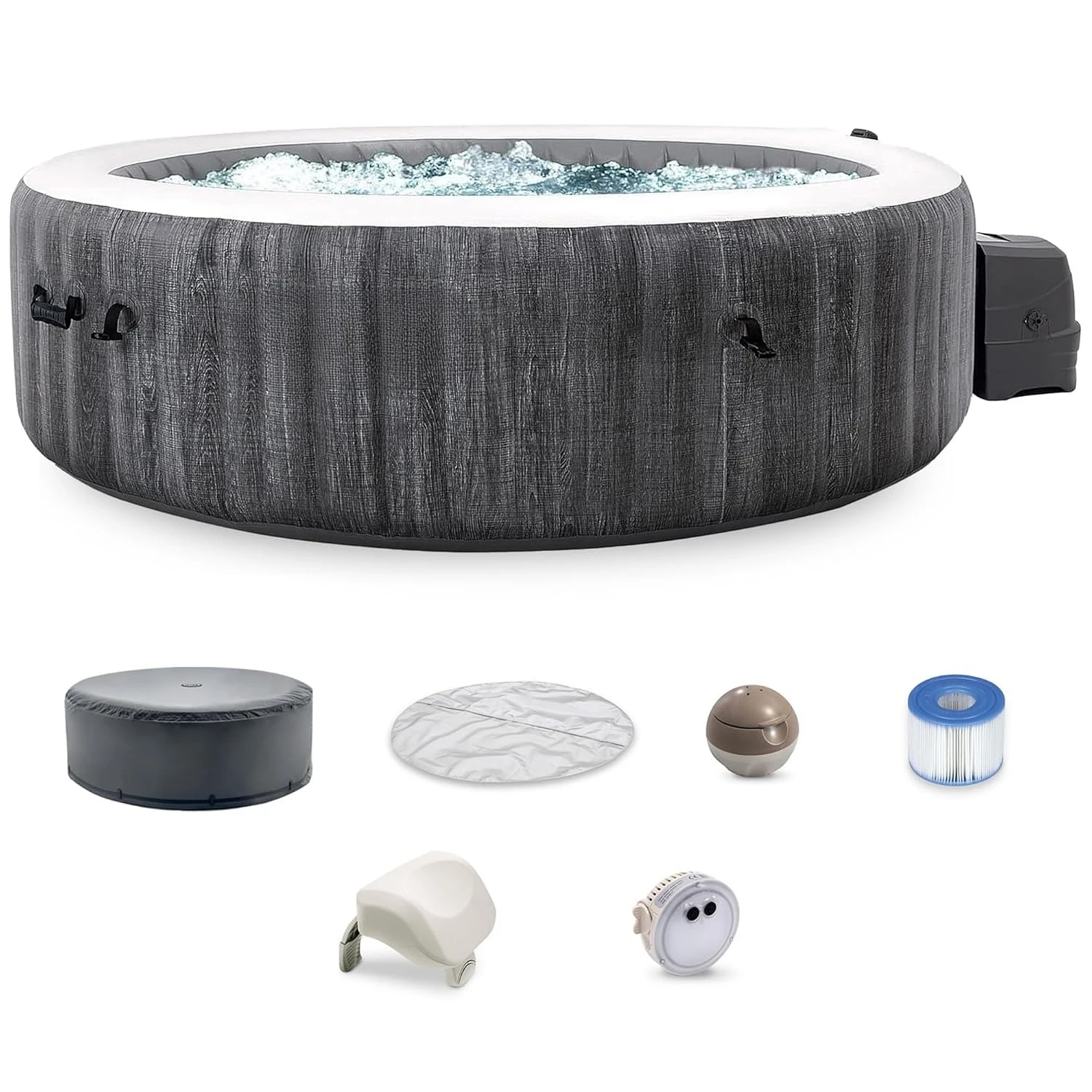 

6 Person Portable Inflatable Round Hot Tub Spa with 170 Jets - Outdoor Blow-Up Hot Tub with Pump,, Customized