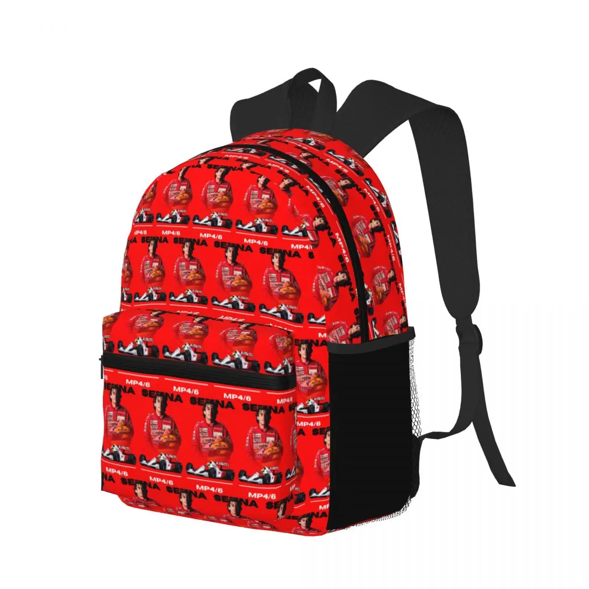 アイルトン・セナ-1991-ヘルメット-レーシング-学生バックパック-スクールバッグ-ハイキング-トラベル-デイパック-男の子-女の子用-ブックバッグ-ショルダーバッグ