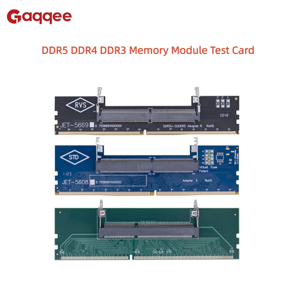 

DDR5 DDR4 DDR3 Memory Module Test Card Laptop to Desktop Adapter SO-DIMM to PC DIMM DDR3 DDR4 DDR5 Test Adapter Card
