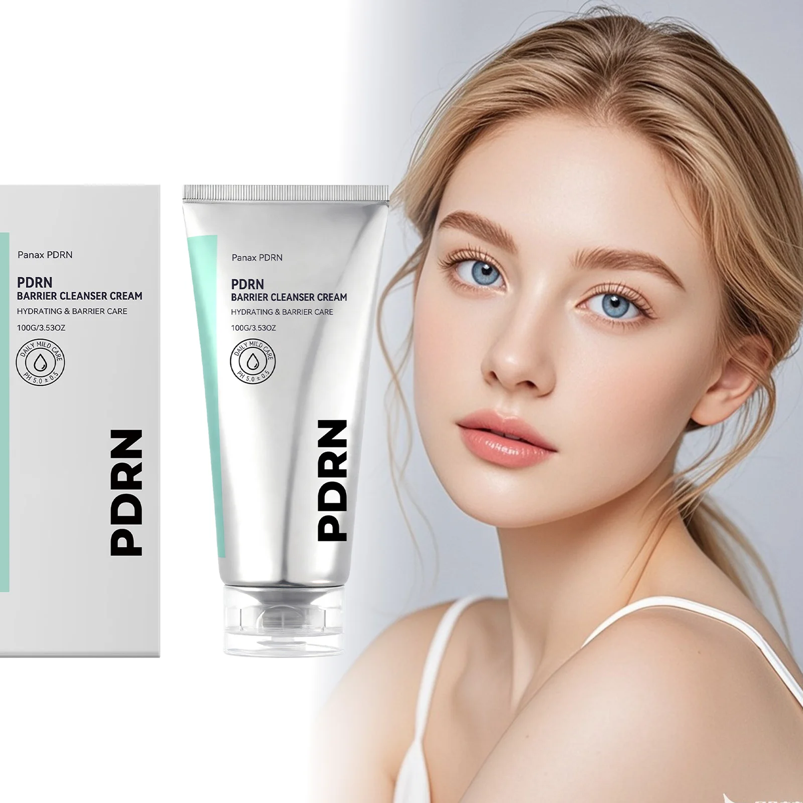 PDRN Cleanser Cream Balance Skin pH Deep Nourish & Clean Facial Pores Lightweight Oil Control No Tight Feeling Facial Wash Cream