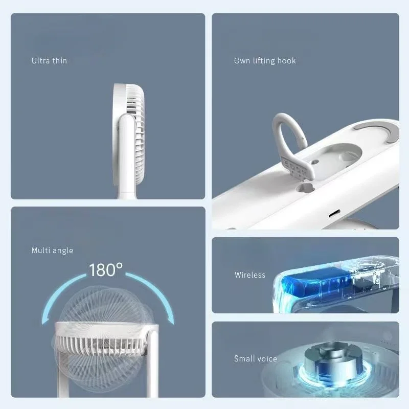 شاومي EDON سطح المكتب مروحة USB قابلة للشحن كتم الكهربائية مروحة 4 والعتاد سرعة الجدار الشنق المحمولة مروحة صغيرة مكتب المنزل سيارة