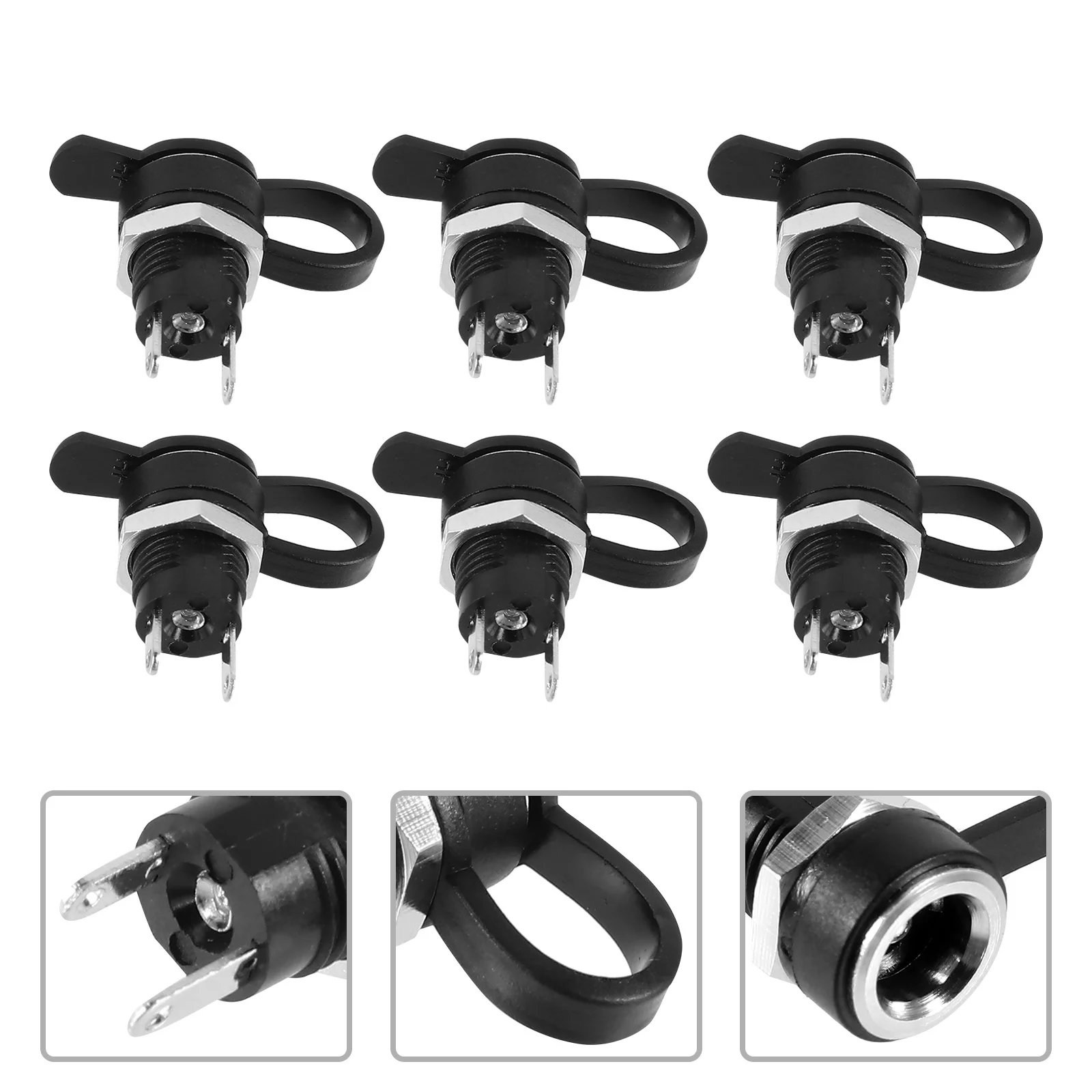 

24Pcs Panel Mount Dc Power Jack 21Mm 55Mm Waterproof Cap Insulated Copper Socket for Various Electronic Applications