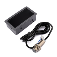 4 Digital Tachometer Red LED Display  RPM Motor Gauge Speed Meter with Hall Sensor NPN Switch