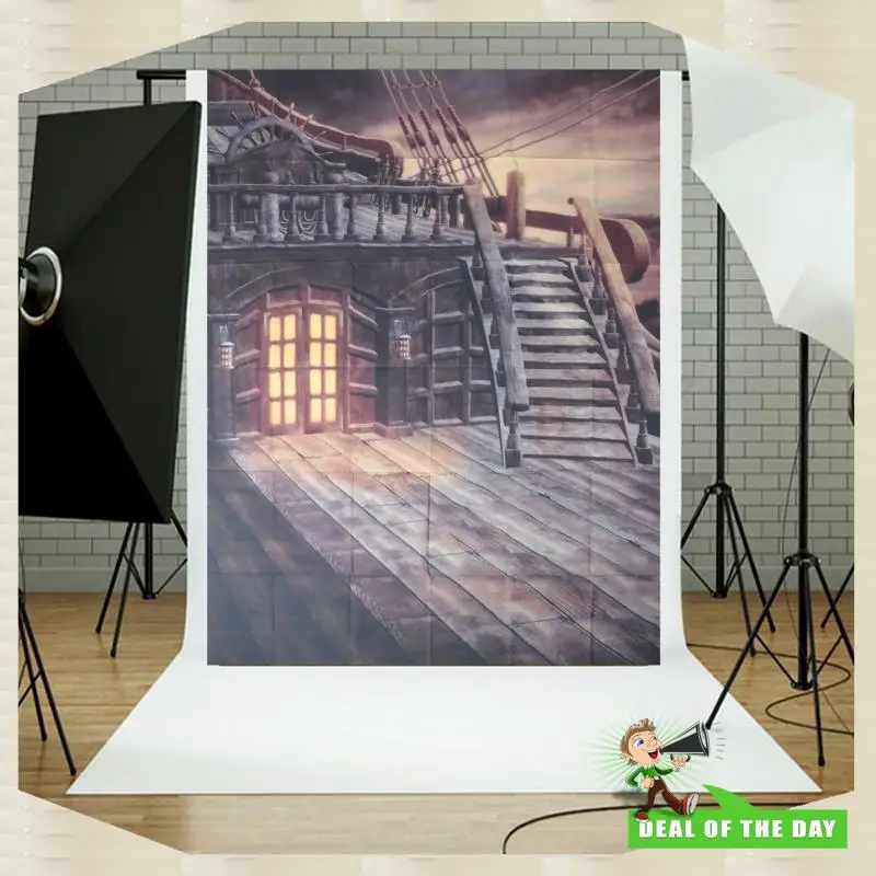 تسليم 24 ساعة 5X7ft الفينيل استوديو التصوير خلفية الرجعية القراصنة السفينة صورة خلفية