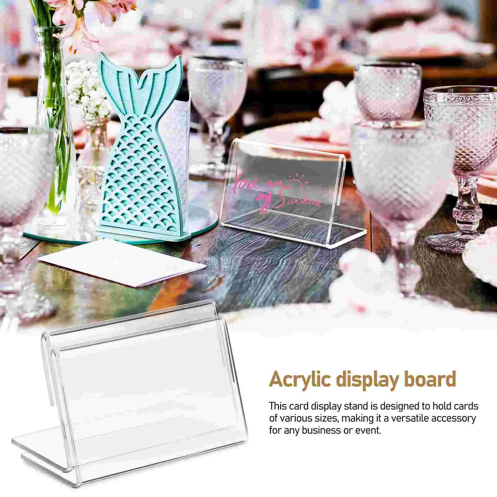 40 Pcs Acrylic Sign Display Stand Card Price Tag Holders Wedding Tabletop Store