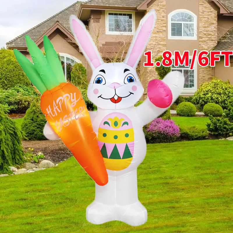 CatXaa Multi typen aufblasbares Spielzeug Riesen Kaninchen Ei glücklich Ostern aufgeblasen Modell Dekoration mit LED-Lichtern Hase Outdoor Yard Bunny Dekor 3