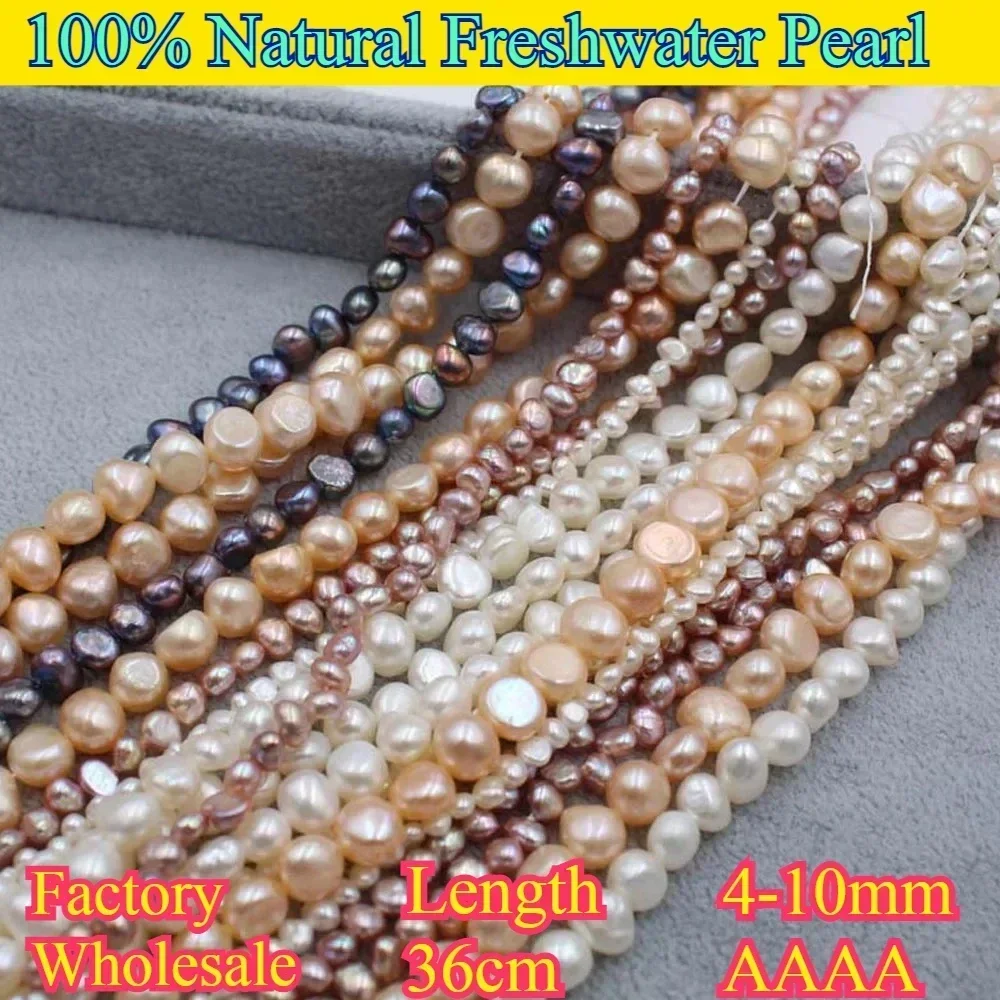 

4-10mm AAAA Natural Freshwater Pearl Irregular Fine Loose Bead Wedding Jewelry Making Supplies DIY Necklace Accessories