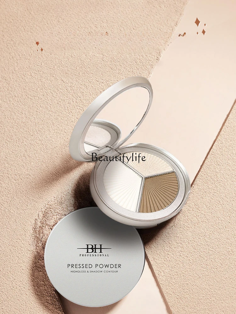 Matte Contour Compact Highlight Shadow, Face Modification, Shaping, Brightening, Three-Color, Three-Dimensional Sense