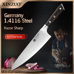 XINZUO 8.3 inch Chef Knife German 1.4116 Steel Profesional Kitchen Knives Kitchen Tools for Vegetable Fruit Cutting Slicing