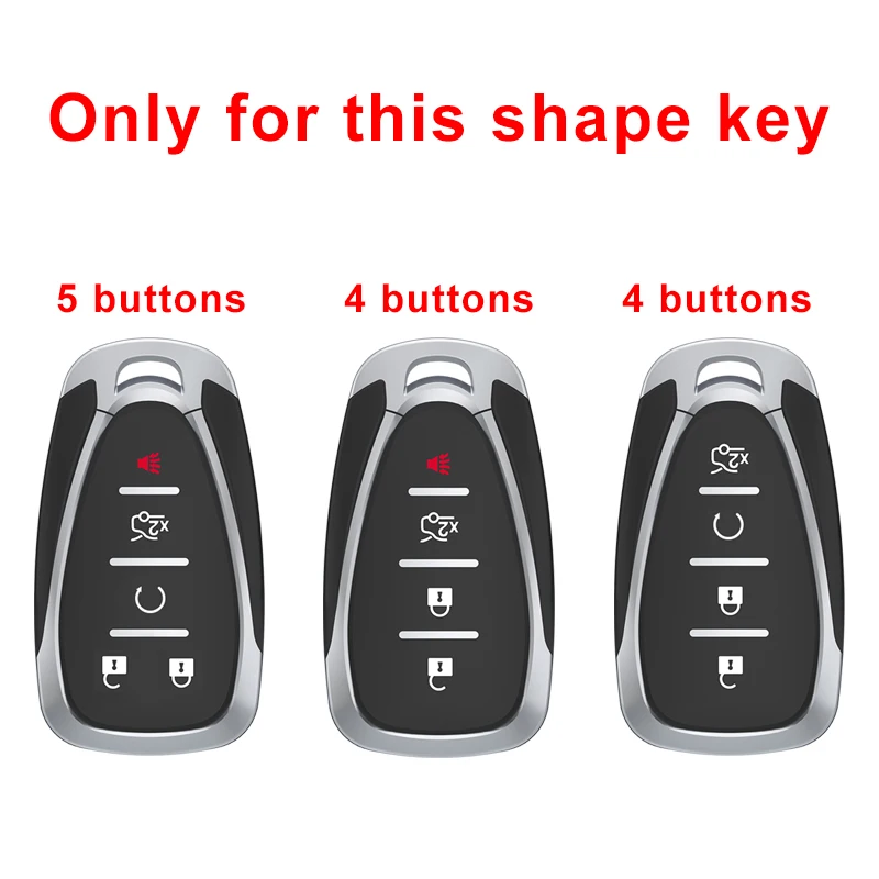 4 5Button TPU Car Key Case Cover for Chevrolet Chevy Malibu Camaro Cruze Traverse Spark Equinox Sonic Volt Protect Shell