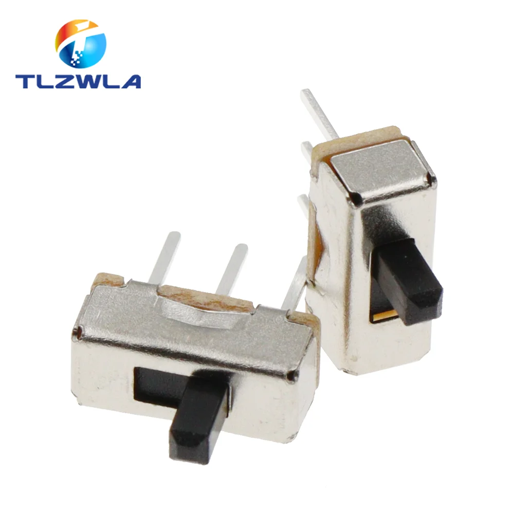 20Pcs SS12D00 Interruptor On-Off Mini Slide Switch 3pin 1P2T 2 Position High Quality Toggle Switch Handle length:3MM/4MM/5MM/6MM