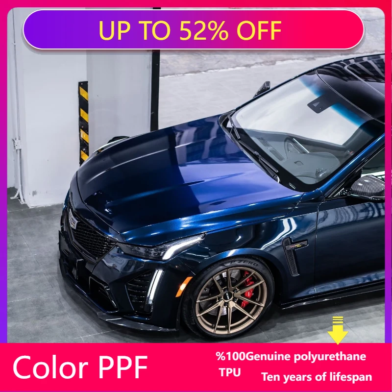 

Gloss Midnight Blue PPF Color Change Film Roll 7.5mil Car Paint Protection Self Healing Durable1.52x15m 10Years Warranty