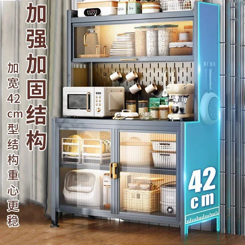 Cabinet door, locker, kitchen rack, floor-to-ceiling multi-functional cupboard, microwave oven, pot storage rack, side cabinet