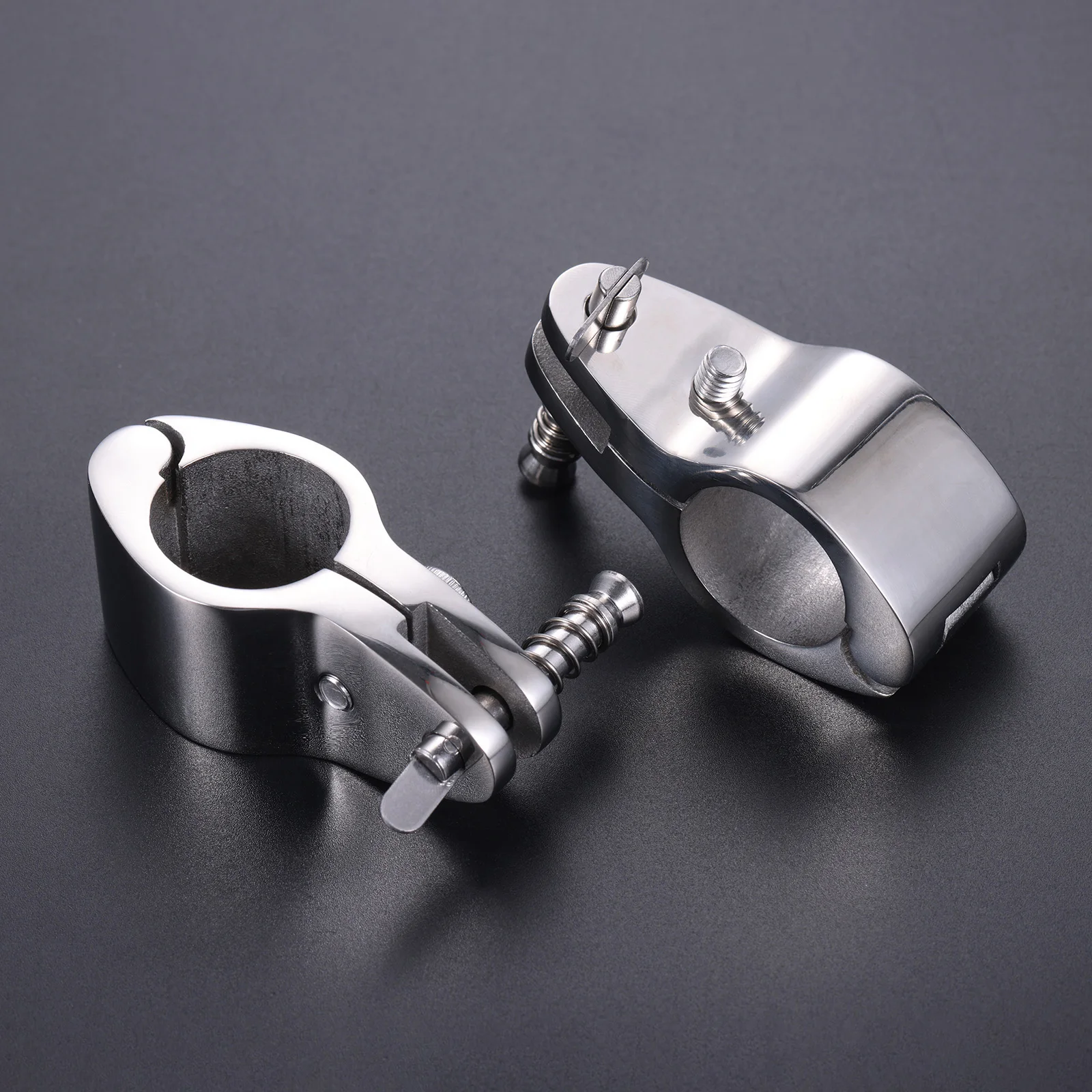 2pcs 316 Stainless Steel Boat Bimini Top Jaw Slides Clamp Rail Mount Hinged 25mm Easy Install Marine Hardware Fitting