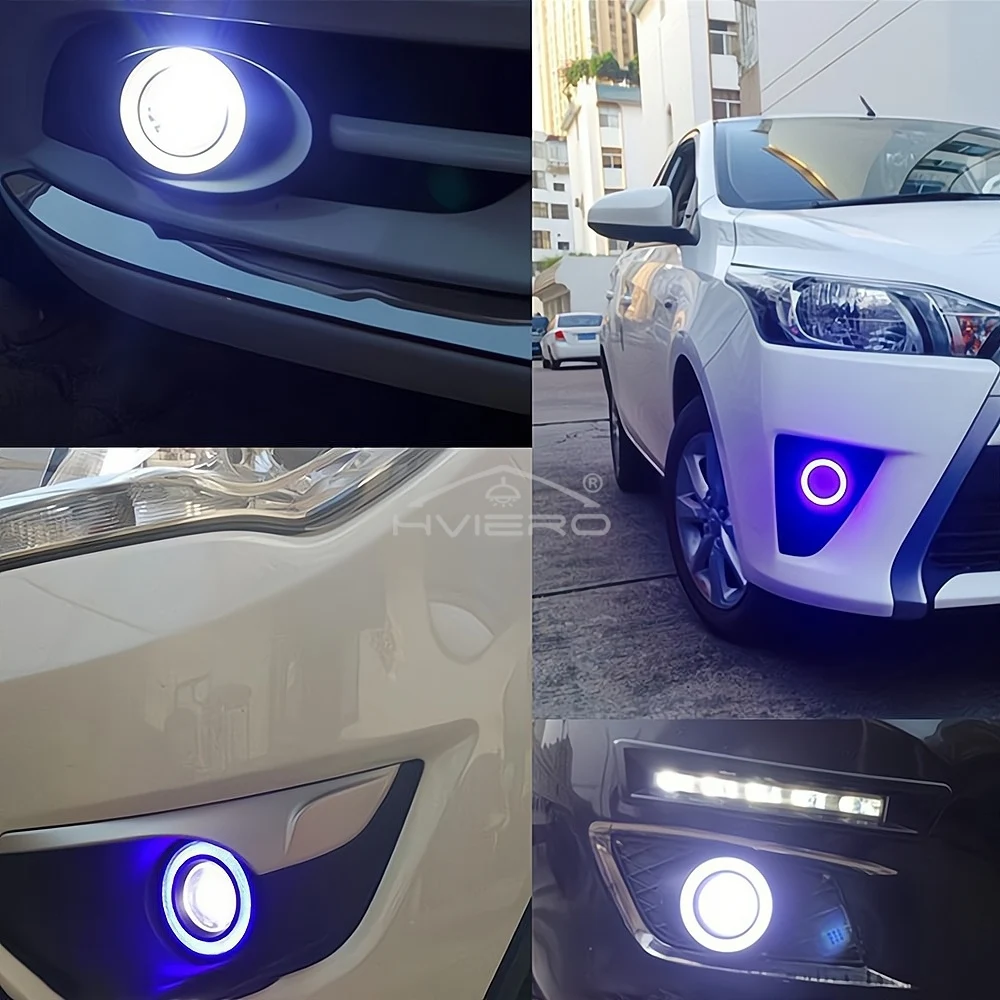 Angel Eyes 64mm 76mm 89mm COB LED Bulb Auto Fog Lights Universal Daytime Running Lamp White Red Blue Headlight 30W DC12V Modify