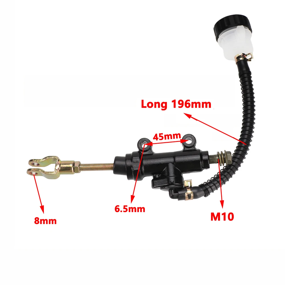 Universal Motorcycle Hydraulic Rear Brake Master Cylinder Pump With Reservoir For ATV Quad Moped Scooter Pit Dirt Bike Refit