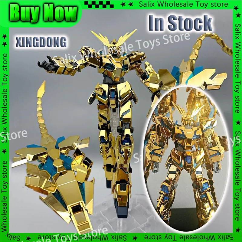 XINGDONG In Stock HG 1/144 Assembly Model Kit Rx-0 Unicorn 03 Phenex Narrative Ver Gold Coating Model Robot Customized