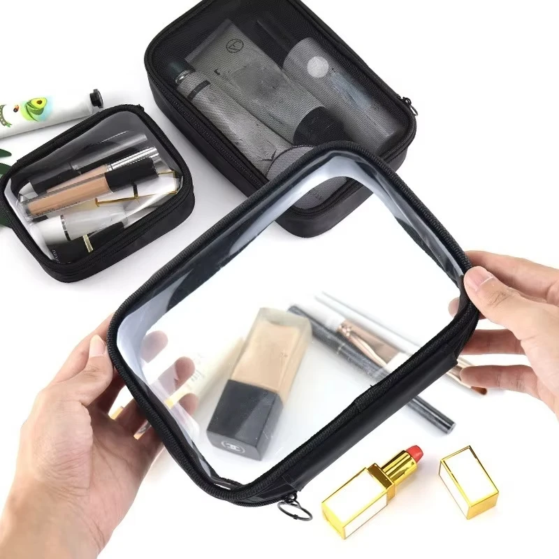 Waterproof Transparent Cosmetic Bag Women Make Up Case Travel Zipper Clear Makeup Beauty Wash Organizer Bath Toiletry Bags Kit