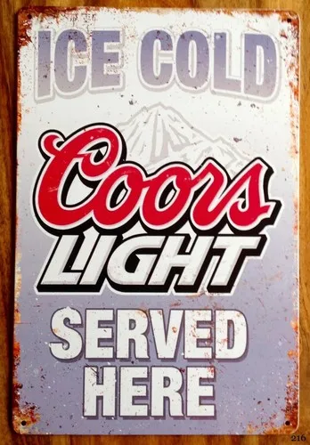 Coors Light Beer Metal Sign Man Cave Bar Beverage Pub Plaque Party Vintage Gift --Tin Sign