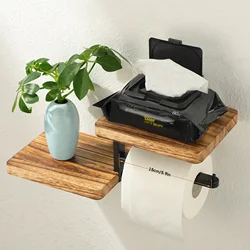 1pcs  Wooden Paper Towel Holder Space Saving Countertop Organizer with Vertical Paper Towel Storage for Kitchen and Bathroom