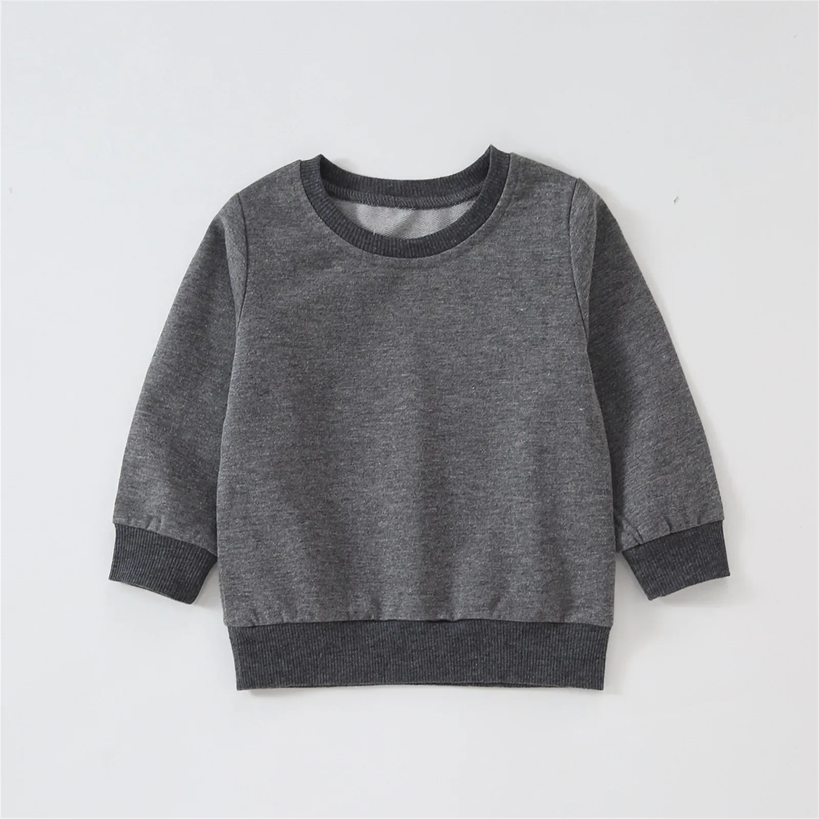 PatPat Baby Boy/Girl Solid/Striped Crewneck Long-sleeve Pullover Sweatshirt Soft and Comfortable Perfect for Outings