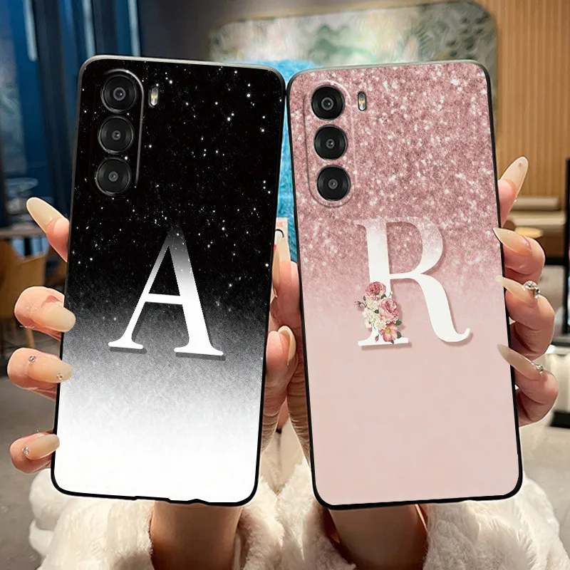 Popular Phone Case For ZTE nubia S 5G A403ZT Lucky Letter Pink Shiny Couple Casing Soft Jelly Color Anti-scratch Black Cover