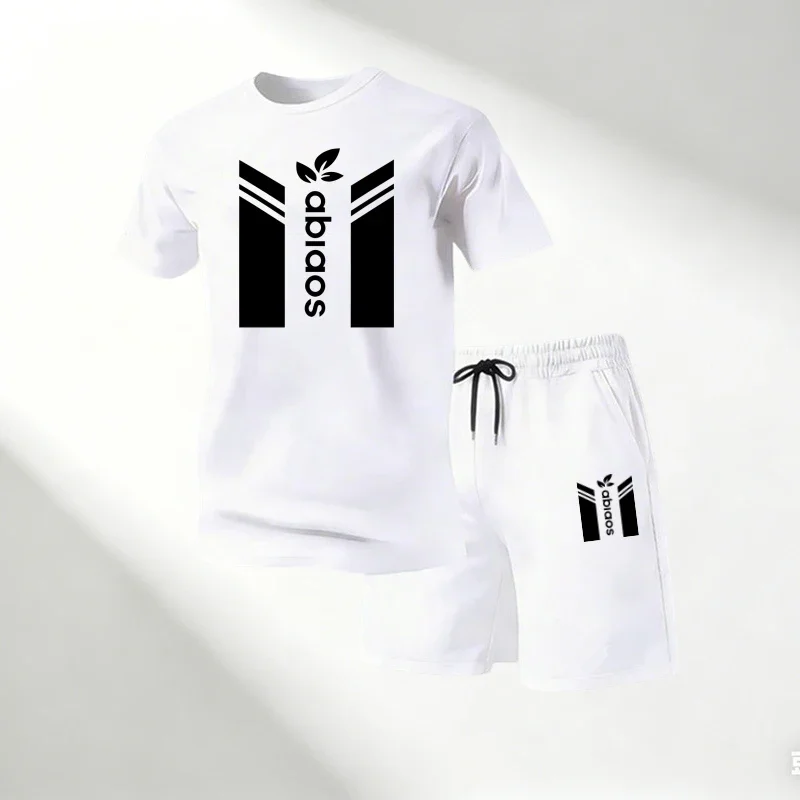 Summer 2026Men Short Sleeve&Shorts Set Round Neck Casual Sportswear 2-piece Breathable Training&Exercise Sets Sports Activewear