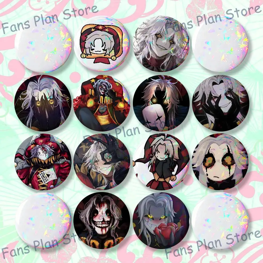 Pierrot The F-Freaks Circus 22mm,32mm,42mm,58mm,75mm Round Badge Brooch For Various Clothing Backpacks Jewelry Accessories Gift