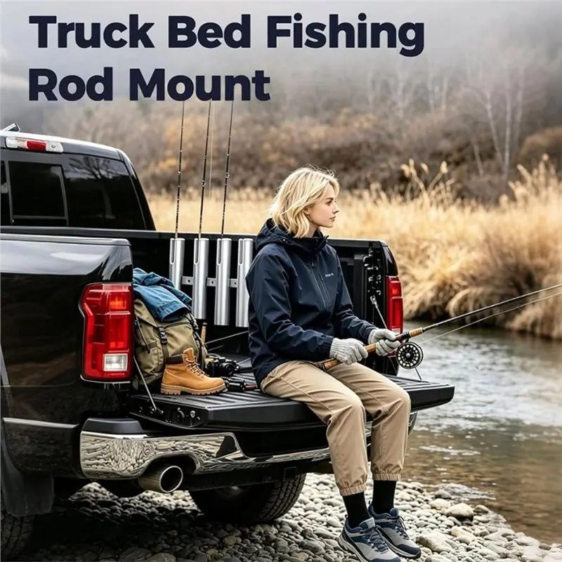 【TRAVEL ESSENTIAL】Fishing Rod Holder For Boat, Wall Mount Fishing Pole Holders(4 Tubes), For Boat, Kayak, Golf Cart