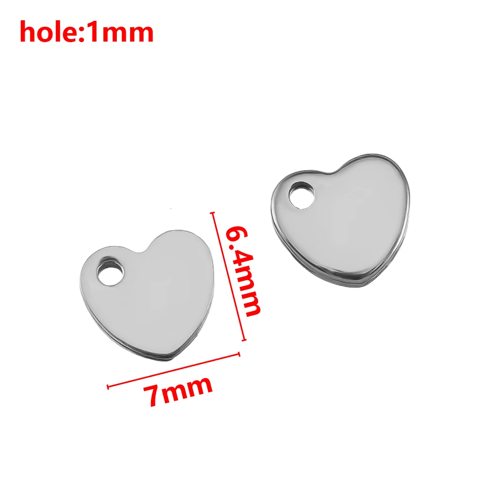 50 Stück Edelstahl Love Single Hole Anhänger für DIY Halskette Ohrringe Schmuckherstellung Pet Tag Anhänger Herstellung