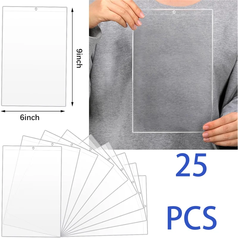 Ef-para sala de aula casa 6x9 Polegada manga de bolso apagável a seco porta-bilhetes de trabalho Polegada porta-bilhetes de loja pedido de trabalho mangas de plástico