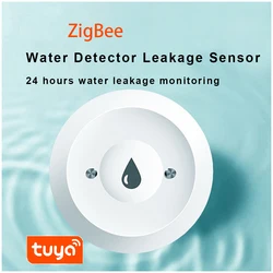 Sensor de fugas de agua Tuya, Detector de fugas de agua inteligente ZigBee Tuya m2qtt, impermeable, protección de seguridad de vida inteligente, aplicación remota