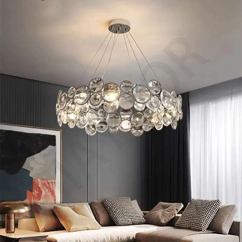 2024 New Nordic Style Chandelier Luxury LED Crystal Pendant Lights for Living Room Modern Lamp for Romantic Bedroom Dining Room