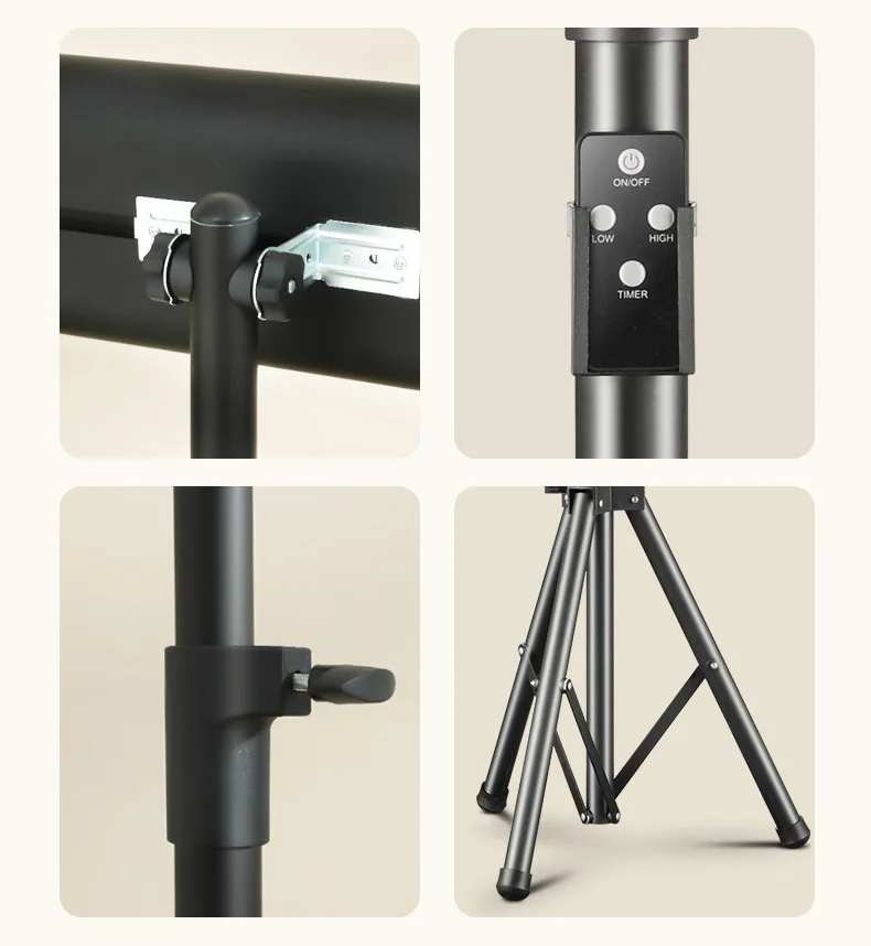 ฮีตเตอร์ไฟฟ้าแบบท่อคาร์บอนไฟเบอร์650/1500W ลมร้อนรีโมทคอนโทรลแบบพกพา pemanas ruangan elektrik