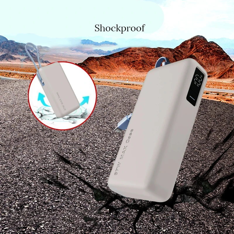 Soft Silicone Case for Xiaomi 67W Power Bank 20000 Integrated Cable PB2067 Anti-drop Portable Charger Protective Cover