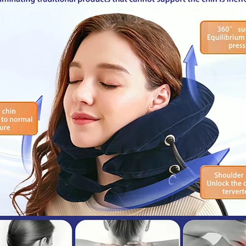 Comfortable Inflatable Air Neck Stretcher Cervical Neck Traction Brace Neck Massage Office For Home Relief Decompression