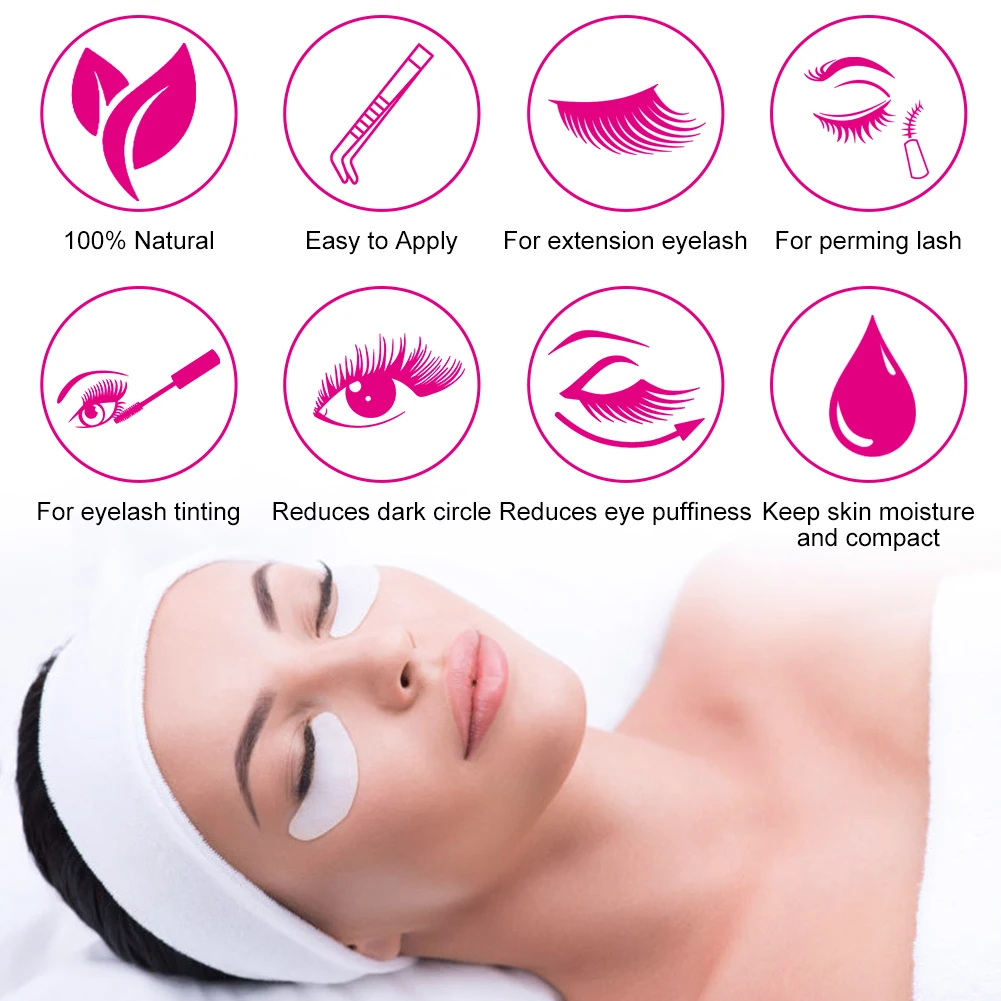 Patchs pour les yeux pour extension de cils, patchs en papier non pelucheux, tampons de maquillage, autocollants pour les pointes, 50/100 paires