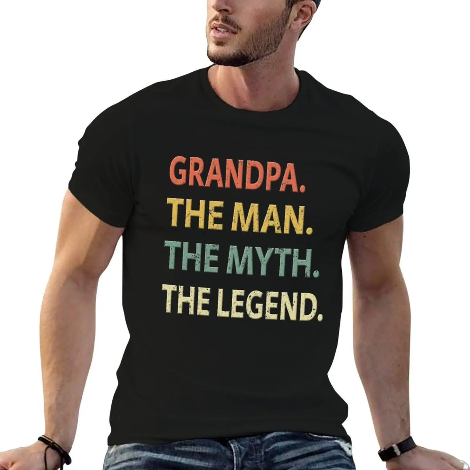Grandpa The Man The Myth The Legend T-Shirt t shirt man luxury t shirts for man graphic funny funny t shirts cotton T-shirt